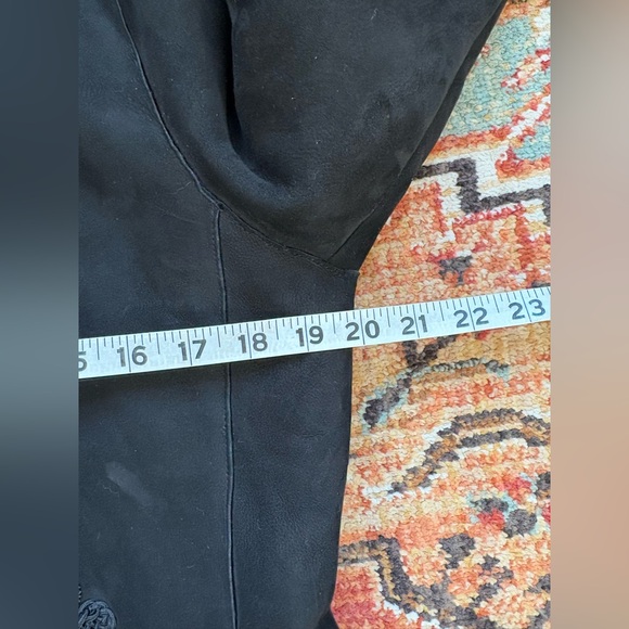 Vintage Ralph Lauren Black Shearling Fur Lamb Long Duffle Coat size Large - Picture 15 of 15